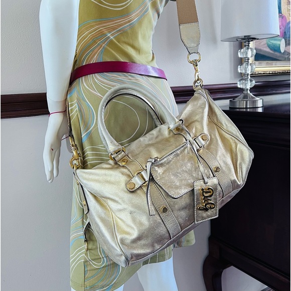 100% Auth Dolce Gabbana Golden Box Satchel Distressed Leather Shoulder Bag - Picture 2 of 12